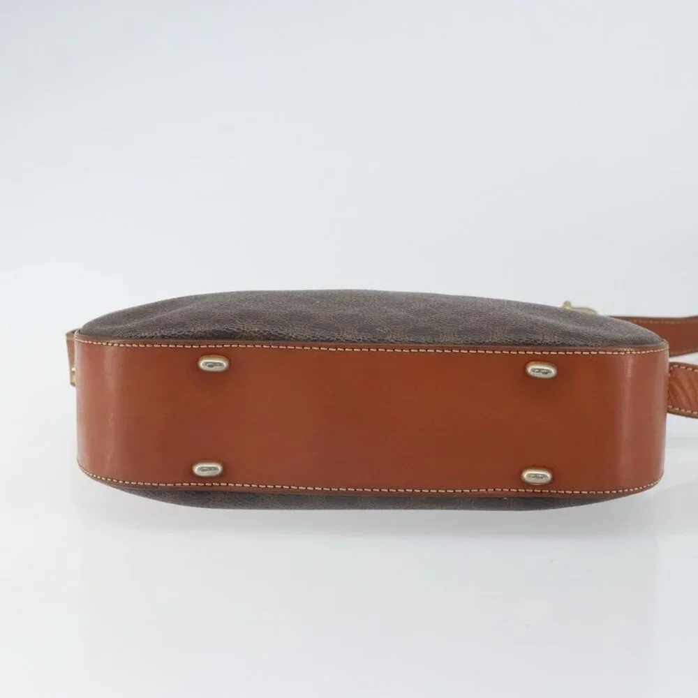 Authentic CELINE Macadam Canvas Shoulder Bag PVC Leather Brown Gold - Picture 12 of 16